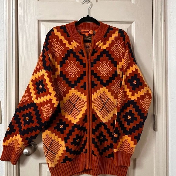 Royal Prestige Other - Vintage Royal Prestige Sweater Jacket | Geometric Pattern, Full Zip